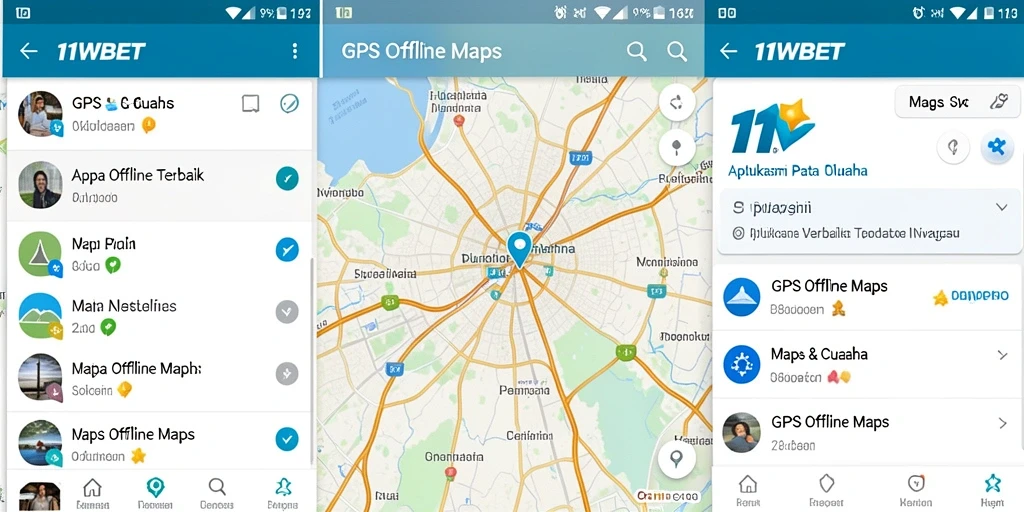 Tampilan antarmuka aplikasi GPS Offline Maps 11WBET.