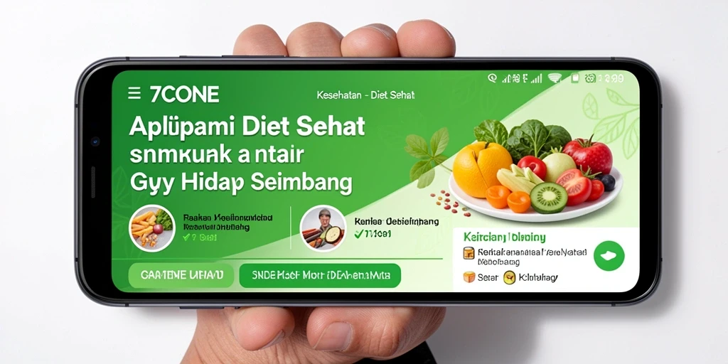 Tampilan antarmuka utama 7CONE untuk diet sehat yang intuitif.
