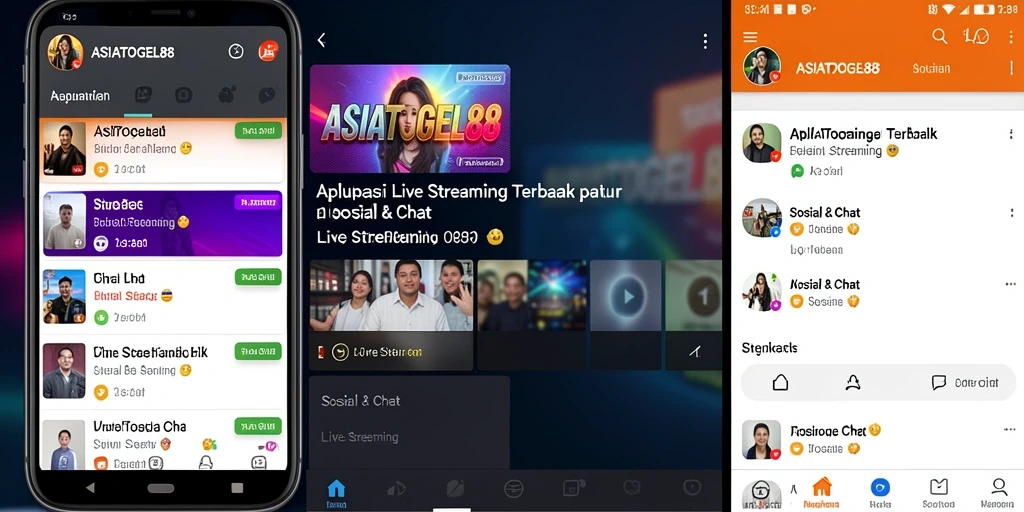 Antarmuka aplikasi ASIATOGEL88 menampilkan fitur Live Streaming yang menarik.