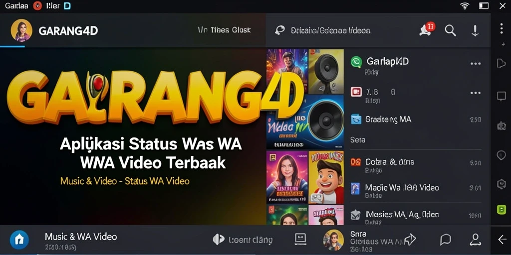 Tampilan antarmuka GARANG4D untuk membuat status WA video yang menarik.