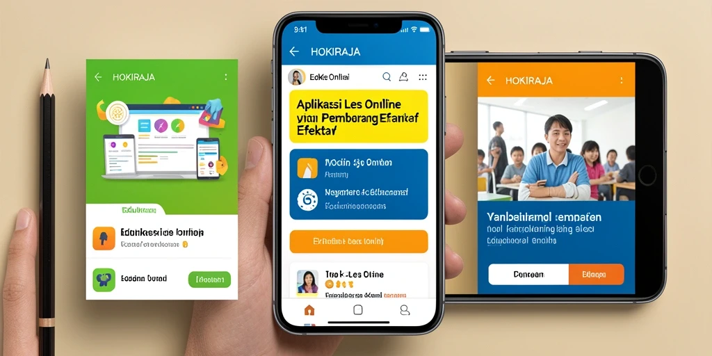 Antarmuka HOKIRAJA yang menarik untuk Les Online.