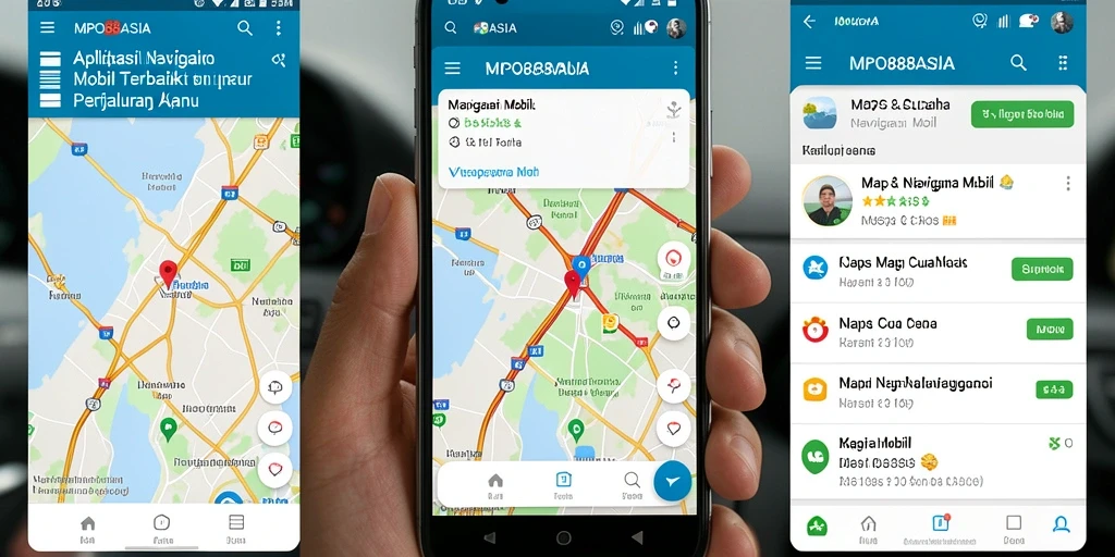 Antarmuka aplikasi MPO88ASIA untuk navigasi mobil yang intuitif.