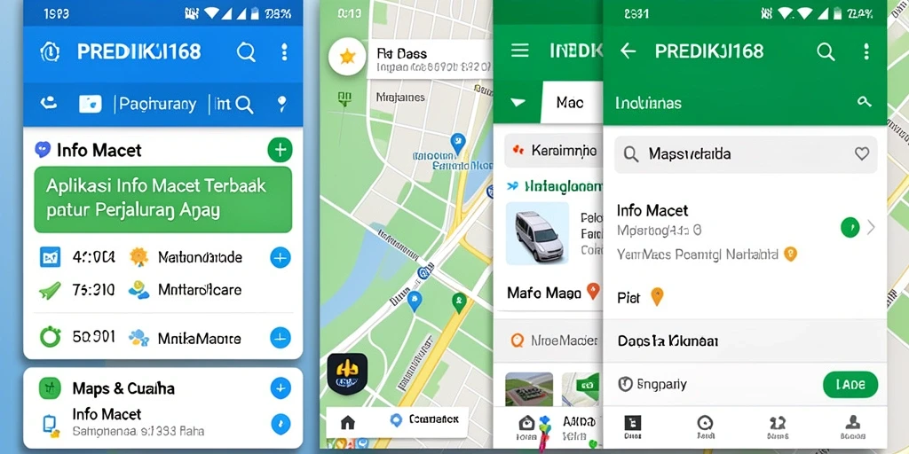 Tampilan antarmuka PREDIKSI168 menampilkan informasi kemacetan terkini.