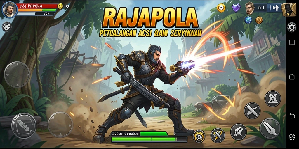 Antarmuka menegangkan dari gameplay RAJAPOLA.