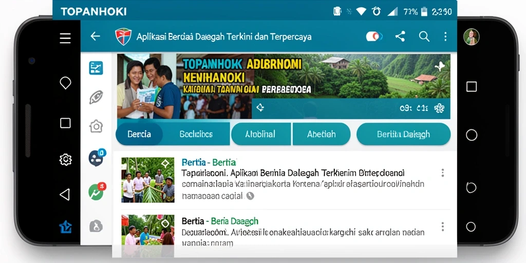 Tampilan antarmuka aplikasi TOPANHOKI yang informatif dan interaktif.